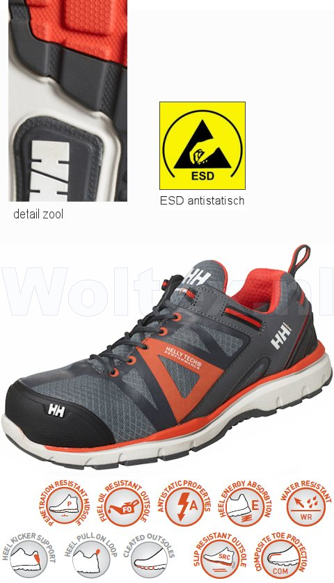 Helly Hansen Schoenen Smestad 78213 ESD- antistatisch antracietgrijs-oranje(972)